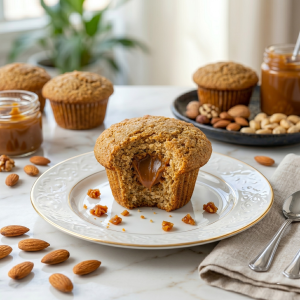 Muffin de Vainilla con Corazón de Dulce de Leche Keto