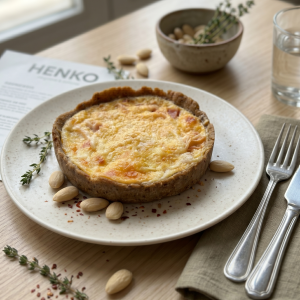 Tarta Individual Keto de Jamón y Queso (Masa de Almendras)